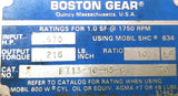 Boston Gear F713-10-B5-G Gearbox 0.670hp Input 216"-lbs Output Torque