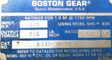 Boston Gear F713-10-B5-G Gearbox 0.670hp Input 216"-lbs Output Torque