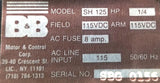 B&B SH-125 Motor Drive Nova Controller 1/4HP 115VDC Field 115VDC Arm 8A AC Fuse