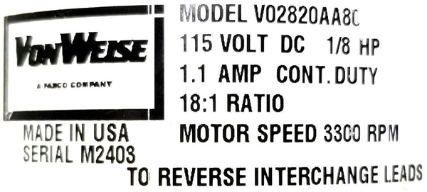 Dayton 2H579 Dc Gearmotor, 280 In-Lb Max. Torque, 42 Rpm Nameplate Rpm Dayton 2H579 Dc Gearmotor, 280 In-Lb Max. Torque, 42 Rpm Nameplate Rpm