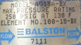 Balston A915A-BX Filter Assembly 250psig Max at 130°F 100-18-BX
