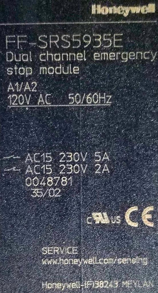 Honeywell FF-SRS5935E Emergency Stop Module Dual Channel 120VAC 50-60H