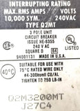 Square D Q2MT Circuit Breaker 240VAC 3P 10000A SYM Max.RMS 200V