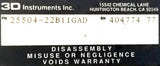 3D Instruments 25504-22B11GAD Pneumatic Air Gauge 0-60psi 504-22A