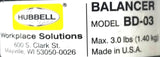 Hubbell BD-03 Tool Balancer 3lbs Max
