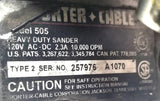 Porter Cable 505 Heavy Duty Sander 120VAC-DC 2.3A 10000 OPM Type 2