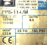 MAC 811C-PP-114JD-172 Solenoid Valve W/ PPE-114JM W/ Pneumatic Regulator
