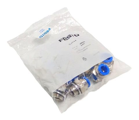 Festo QS-G1/4-8 Straight Male Push-In Fitting 8mm OD 186099 - Pack of (10)