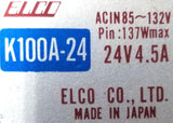 Elco K100A-24 Power Supply 24V 4.5A ACIN85~132V Pin : 137W Max