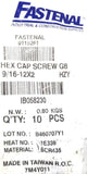 Fastenal 0115261 Hex Cap Screw G8 9/16-12x2 HZY (Bag of 10 Screws)