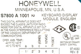 Honeywell S7800A1001 Burner Control Keyboard Display -40°F - 140°F 12VDC REV B