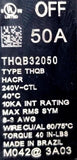 ABB THQB32050 Circuit Breaker 50A 3P Type THQB 240V 40°C 8-3AWG M042 3A03