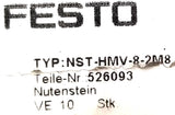 Festo NST-HMV-8-2M8 Slot Nut 526093 2 Hole (Bag of 4)