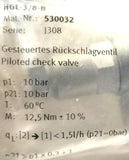 Festo HGL-3/8-B PH Check Valve FE30032 10bar 60°C