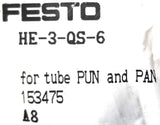 Festo HE-3-QS-6 Globe Valve 153475 A8