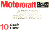 Ford Motorcraft ASF42C Spark Plugs (Box of 10)