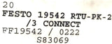 Festo RTU-PK-2 Tube Connector 19542 RTU-PK-2/3 (Bag of 10)