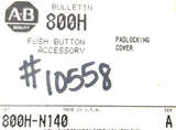 Allen-Bradley 800H-N140 Padlocking Cover Pushbutton Accessory 800H W/ Washers