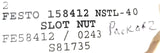 Festo NSTL-40 Slot Nut 158412 FE58412 0243 S81735 (2pc)