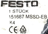 Festo MSSD-EB Plug Socket (Lot of 3) FE51687 151687 K4