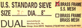 Dual Manufacturing No.10 Standard Sieve 8" Brass 2000 Microns 0.0787" Opening