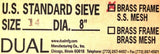Dual Manufacturing No.12 Standard Sieve 8" Brass Size 14 1700 Microns 0.0661"