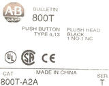 Allen-Bradley 800T-A2A Push Button Black Flush Head Ser T Type 4, 13 800T
