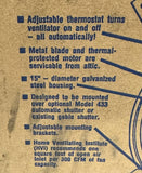 Broan 4C671A Gable Mount Powered Attic Ventilator Fan Exhaust 15"