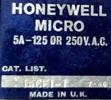 Honeywell 14CE1-1 Micro Limit Switch 5A 250VAC