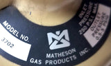 Matheson 3702 Gas Pressure Regulator Inlet 250psi Max Outlet 0.5-5psi
