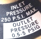 Matheson 3702 Gas Pressure Regulator Inlet 250psi Max Outlet 0.5-5psi