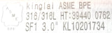 Kinglai ASME 39440 0762 Reducer End KL10201734 BPE SF1 3" 316/316L