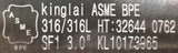 Kinglai ASME 32644 0762 Tee KL10173965 BPE SF1 316/316L 3"