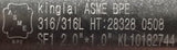 Kinglai ASME 28328 0508 Tee KL10182744 316/316L 2" x 1" BPE SF1