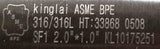 Kinglai ASME 33868 0508 Tee KL10175251 2" x 1" SF1 BPE 316/316L