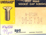 Unbrako N-07104 Flat Head Socket Cap Screws 3/8-16" x 3/4" F9080 (Box of 99)