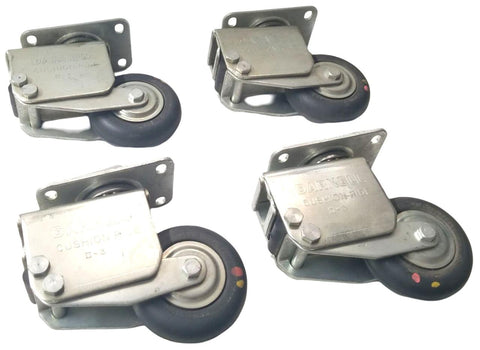 Darnell-Rose II-3 Shock Absorbing Series Swivel Plate Caster (Set of 4) 3" Dia,