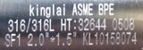 Kinglai ASME 32644 0508 Tee LK10158074 2" x 1.5" BPE 316/316L DT-10-02015-SF1