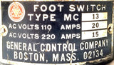 General Control Footrol MC 13 Foot Switch 15-20A 110-220VAC