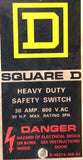 Square D HU361 Heavy Duty Safety Switch 30A 600VAC-VDC 30HP Max 3PH Ser E2