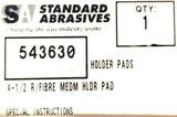 Standard Abrasives 543630 Disc Pad Holder 4-1/2" Medium 18000Rpm Max