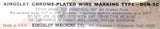 Kingsley DSN-XC Chrome-Plated Wire Marking Type 0.050" Tall (Box of 3)