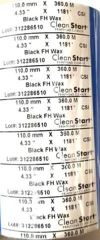 Clean Start GP725 FH Wax Ribbon Black 110mm x 360m 4.33