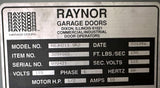 Raynor RGJH211 SR2 Commercial Overhead Garage Door Opener Motor 1/2 HP 115V