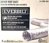 Everbilt 594-431 Dryer Vent Duct 4" X 8' (Lot of 2)