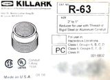 Hubbell Killark R-63 Conduit Fitting 2" - 1" (Box of 9)