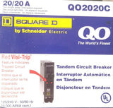 Square D Q02020C Tandem Circuit Breaker 20/20A 120-240V 50-60Hz