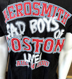 Tultex Men's Aerosmith Bad Boys Of Boston Live August 14 2010 Black Shirt Size L