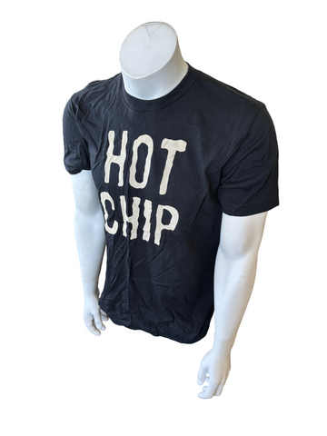 American Apparel Men's Hot Chip Graphic Black Short Sleeve Shirt Size Medium