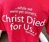 Anvil Men's Jesus Saves Sinners Red Short Sleeve Shirt Size Medium